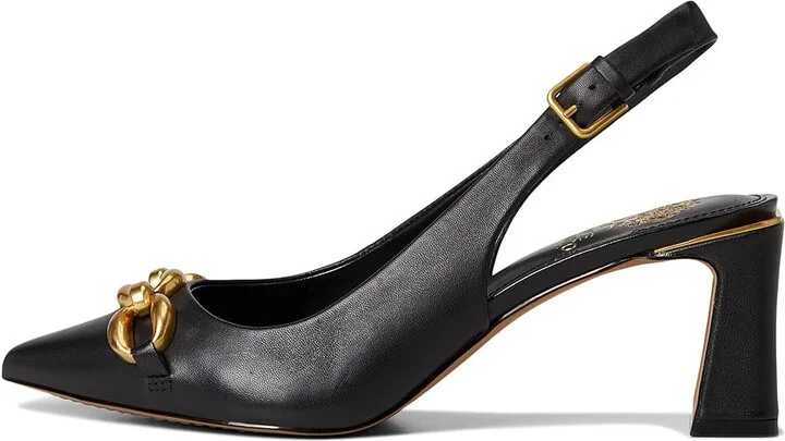 Vince Camuto Hamden Chain Link Slingback Pumps Women's Shoes Black : 10 M, Leather - Image 6