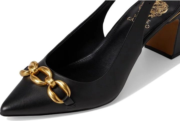 Vince Camuto Hamden Chain Link Slingback Pumps Women's Shoes Black : 10 M, Leather - Image 7