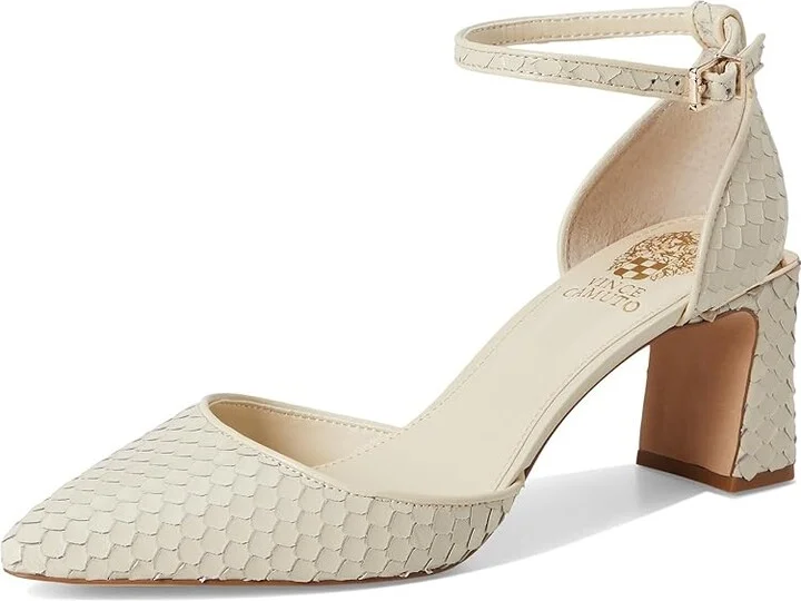 Vince Camuto Hendriya Ankle Strap Pump High Women's Heels Panna Creme : 10 M, Leather/Rubber - Image 5
