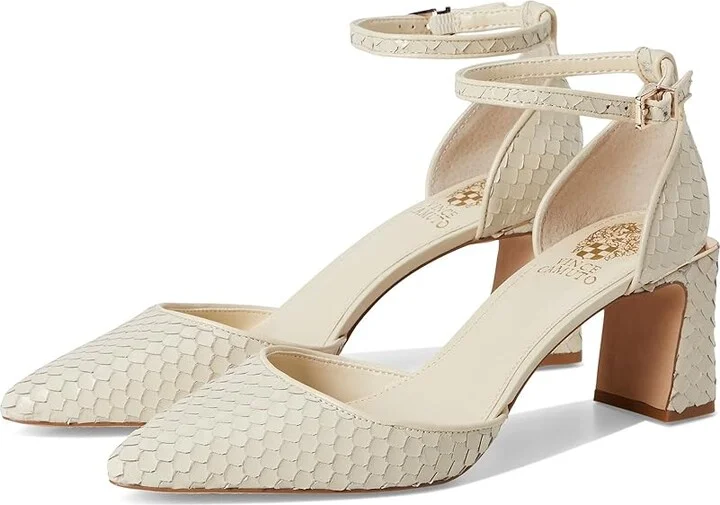 Vince Camuto Hendriya Ankle Strap Pump High Women's Heels Panna Creme : 10 M, Leather/Rubber