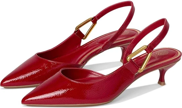 Vince Camuto Inari Lasso Buckle Slingback Pumps Women's Shoes Flame : 8 M, Leather