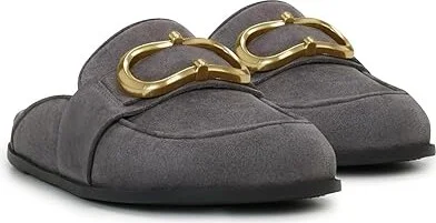 Vince Camuto Junnie Women's Flat Shoes Dark Stone : 9.5 M, Polyester/Rubber/Suede