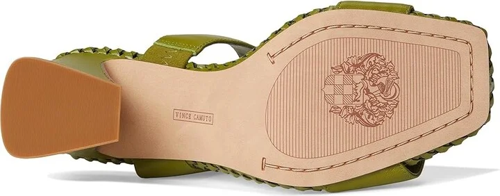 Vince Camuto Kaden Stitched Block Heel Mule Sandals Women's Sandals Lizard Green : 7.5 M, Leather - Image 3