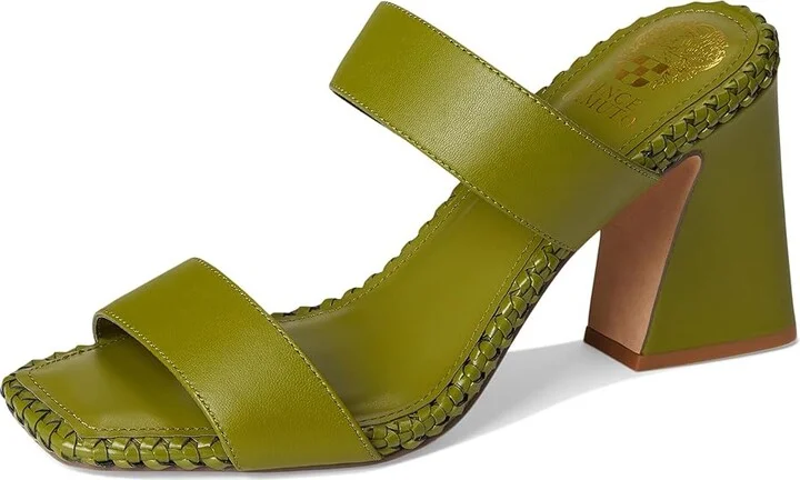 Vince Camuto Kaden Stitched Block Heel Mule Sandals Women's Sandals Lizard Green : 7.5 M, Leather - Image 5
