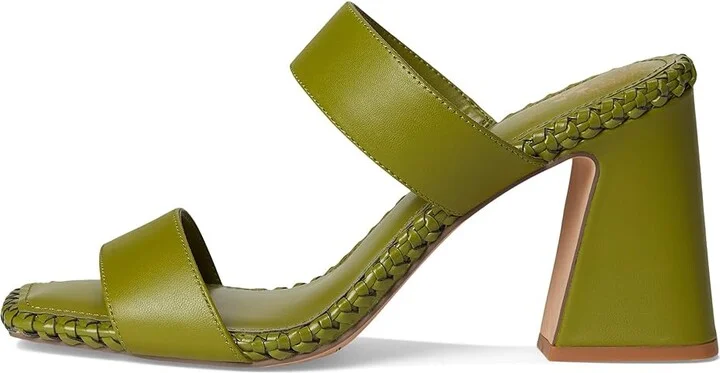 Vince Camuto Kaden Stitched Block Heel Mule Sandals Women's Sandals Lizard Green : 7.5 M, Leather - Image 6
