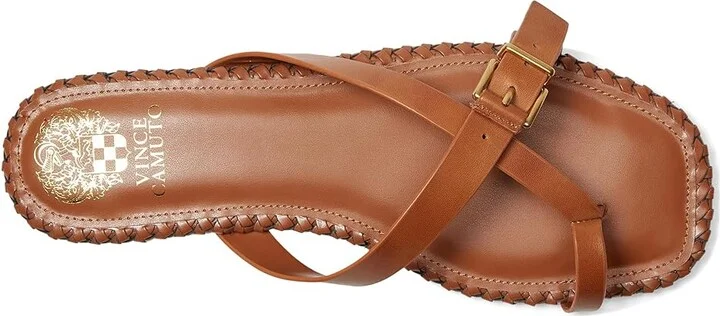 Vince Camuto Kellon Toe Loop Flat Sandals Women's Sandals Caramello : 7.5 M, Leather - Image 2