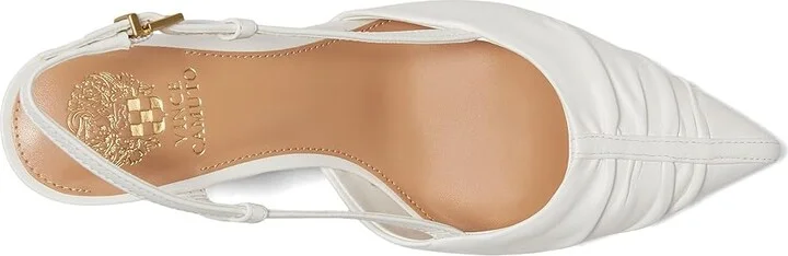 Vince Camuto Kelten Bunched Toe Slingback Pumps High Women's Heels Bianco : 10 M, Leather/Rubber - Image 2
