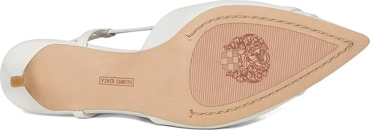 Vince Camuto Kelten Bunched Toe Slingback Pumps High Women's Heels Bianco : 10 M, Leather/Rubber - Image 3