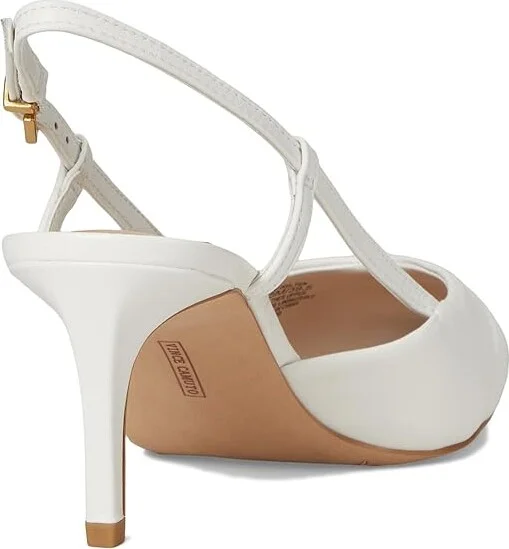 Vince Camuto Kelten Bunched Toe Slingback Pumps High Women's Heels Bianco : 10 M, Leather/Rubber - Image 4