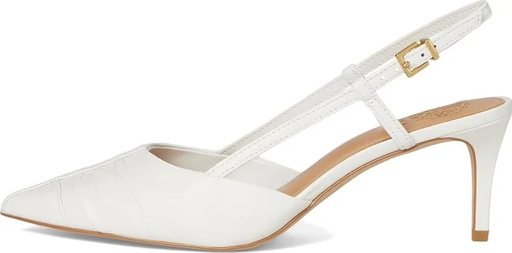 Vince Camuto Kelten Bunched Toe Slingback Pumps High Women's Heels Bianco : 10 M, Leather/Rubber - Image 6