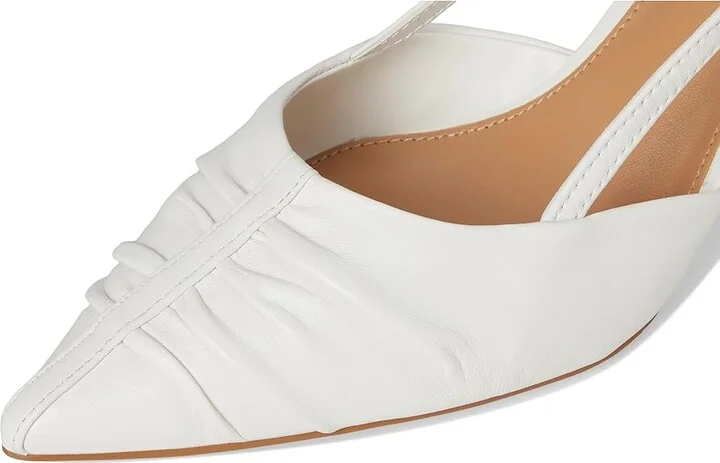 Vince Camuto Kelten Bunched Toe Slingback Pumps High Women's Heels Bianco : 10 M, Leather/Rubber - Image 7