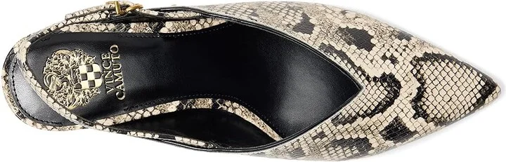 Vince Camuto Kylien Slingback Kitten Heel Pumps Women's Shoes Black/Cream/Black : 7.5 M, Leather/Suede - Image 2
