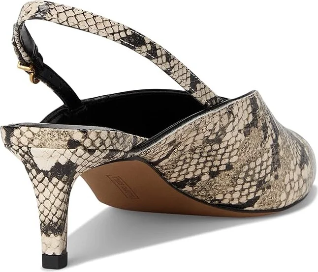 Vince Camuto Kylien Slingback Kitten Heel Pumps Women's Shoes Black/Cream/Black : 7.5 M, Leather/Suede - Image 4