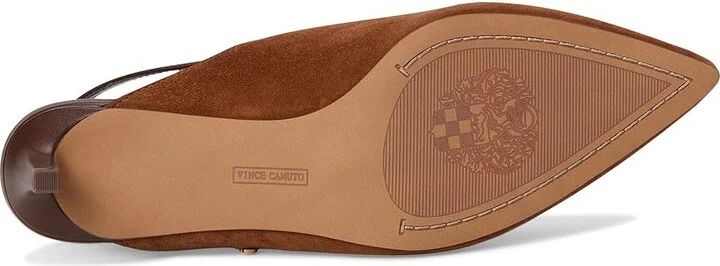 Vince Camuto Kylien Slingback Kitten Heel Pumps Women's Shoes Black/Cream/Black : 7.5 M, Leather/Suede - Image 9
