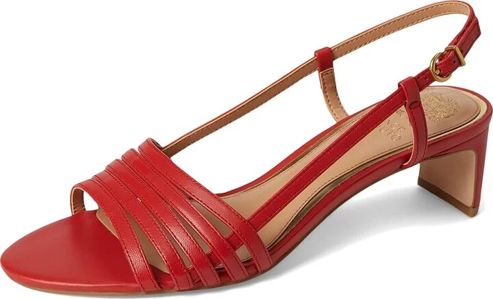 Vince Camuto Layton Strappy Kitten Heel Sandals Women's Sandals Salsa : 10 M, Leather/Rubber - Image 5