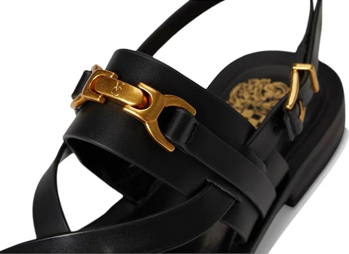 Vince Camuto Lenni Banded Buckle Flat Sandals Women's Sandals Black : 6 M, Leather - Image 7