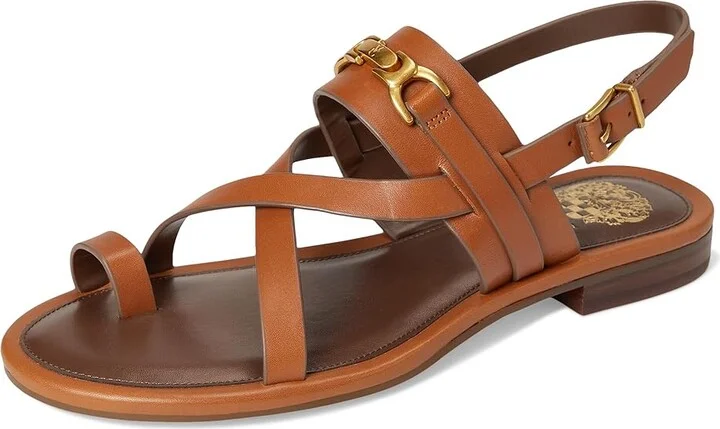 Vince Camuto Lenni Banded Buckle Flat Sandals Women's Sandals Black : 6 M, Leather - Image 11