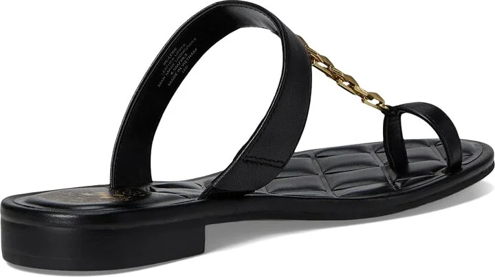 Vince Camuto Lexie Chain-Link Flat Sandal Women's Sandals Black : 9 M, Leather/Polyester/Rubber - Image 4
