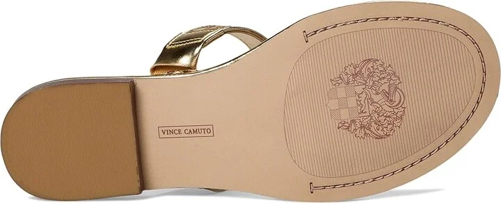 Vince Camuto Lexiea Chain-Link Flat Sandal Women's Sandals Grecian Gold : 5 M, Leather - Image 3
