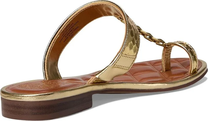 Vince Camuto Lexiea Chain-Link Flat Sandal Women's Sandals Grecian Gold : 5 M, Leather - Image 4