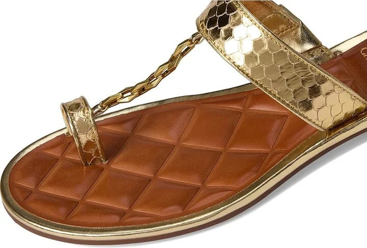 Vince Camuto Lexiea Chain-Link Flat Sandal Women's Sandals Grecian Gold : 5 M, Leather - Image 7