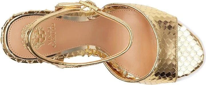 Vince Camuto Lilaha Ankle Strap High Heel Sandal Women's Sandals Grecian Gold : 8.5 M, Leather/Rubber - Image 2