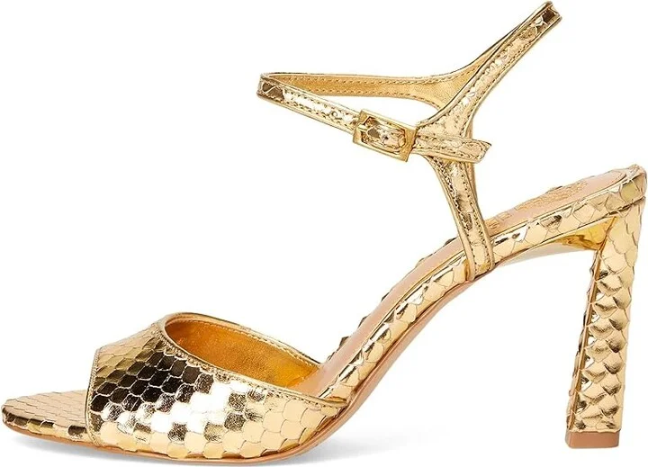 Vince Camuto Lilaha Ankle Strap High Heel Sandal Women's Sandals Grecian Gold : 8.5 M, Leather/Rubber - Image 6