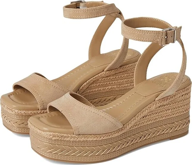 Vince Camuto Lilla Espadrille Wedge Women's Sandals Tortilla : 5 M, Leather/Rubber