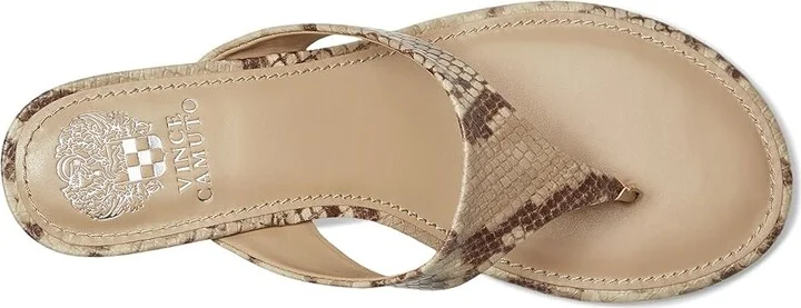 Vince Camuto Lina Thong Kitten Heel Sandals Women's Sandals Taupe/Mid Taupe : 10 M, Leather - Image 2