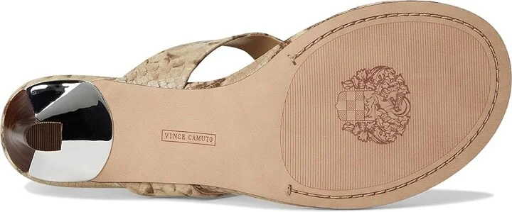 Vince Camuto Lina Thong Kitten Heel Sandals Women's Sandals Taupe/Mid Taupe : 10 M, Leather - Image 3