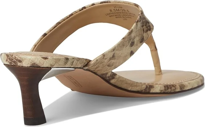 Vince Camuto Lina Thong Kitten Heel Sandals Women's Sandals Taupe/Mid Taupe : 10 M, Leather - Image 4