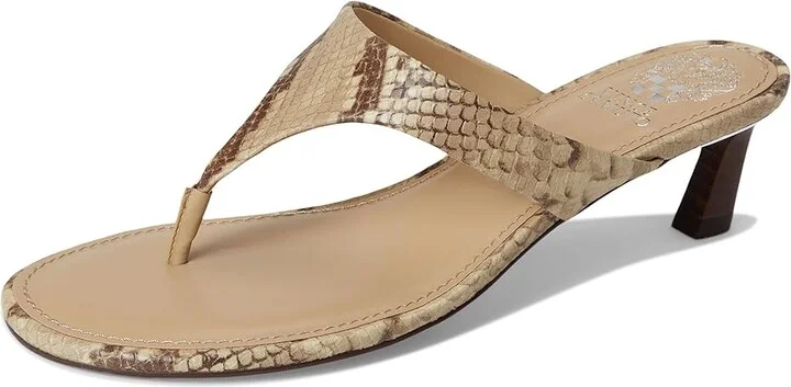 Vince Camuto Lina Thong Kitten Heel Sandals Women's Sandals Taupe/Mid Taupe : 10 M, Leather - Image 5
