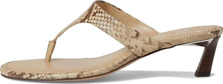 Vince Camuto Lina Thong Kitten Heel Sandals Women's Sandals Taupe/Mid Taupe : 10 M, Leather - Image 6