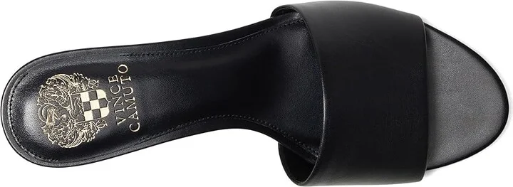 Vince Camuto Linanna Heeled Slide Sandals Women's Sandals Black : 10 M, Leather - Image 2