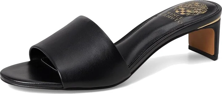 Vince Camuto Linanna Heeled Slide Sandals Women's Sandals Black : 10 M, Leather - Image 5