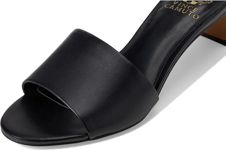 Vince Camuto Linanna Heeled Slide Sandals Women's Sandals Black : 10 M, Leather - Image 7