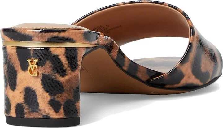 Vince Camuto Linanna Heeled Slide Sandals Women's Sandals Black : 10 M, Leather - Image 10