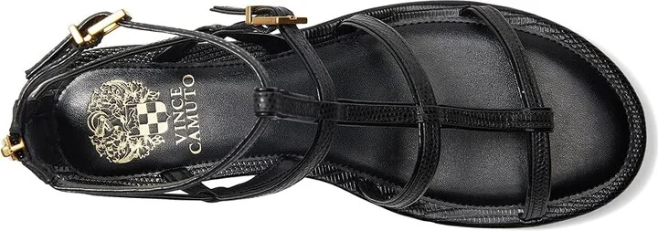 Vince Camuto Luane Gladiator Flat Sandals Women's Sandals Black : 5.5 M, Leather/Rubber - Image 2