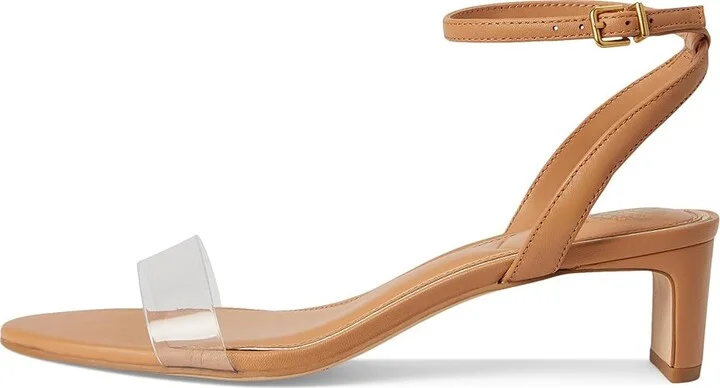 Vince Camuto Lylahs Kitten Heel Ankle Strap Sandals Women's Sandals Travertine/Clear : 7 M, Leather/Synthetic - Image 6