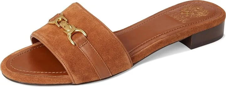 Vince Camuto Maxine Banded Buckle Slide Sandals Women's Sandals Caramello : 11 M, Leather - Image 5