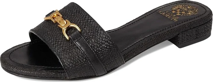 Vince Camuto Maxine Banded Buckle Slide Sandals Women's Sandals Caramello : 11 M, Leather - Image 11