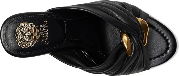 Vince Camuto Patie Buckle Gathered High Heel Sandal Women's Sandals Sandstone : 8.5 M, Leather/Rubber - Image 8