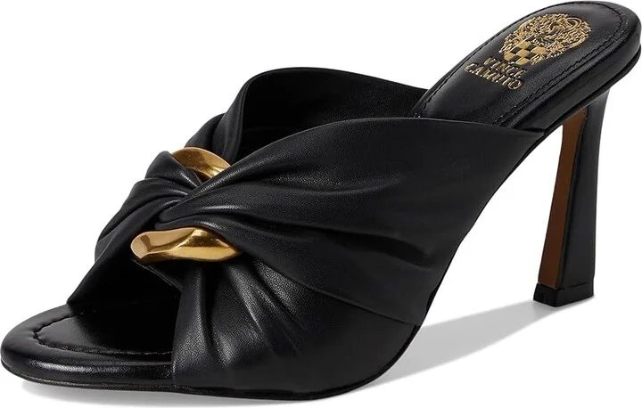 Vince Camuto Patie Buckle Gathered High Heel Sandal Women's Sandals Sandstone : 8.5 M, Leather/Rubber - Image 11
