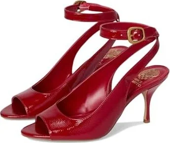 Vince Camuto Pavles Peep Toe High Heel Sandals Women's Dress Sandals Flame : 7 M, Suede