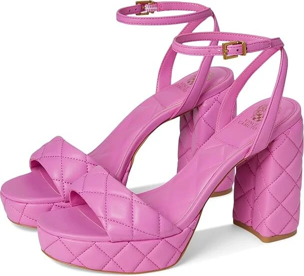 Vince Camuto Pendry Quilted Platform Sandals Women's Sandals Lotus Pink : 8 M, Leather