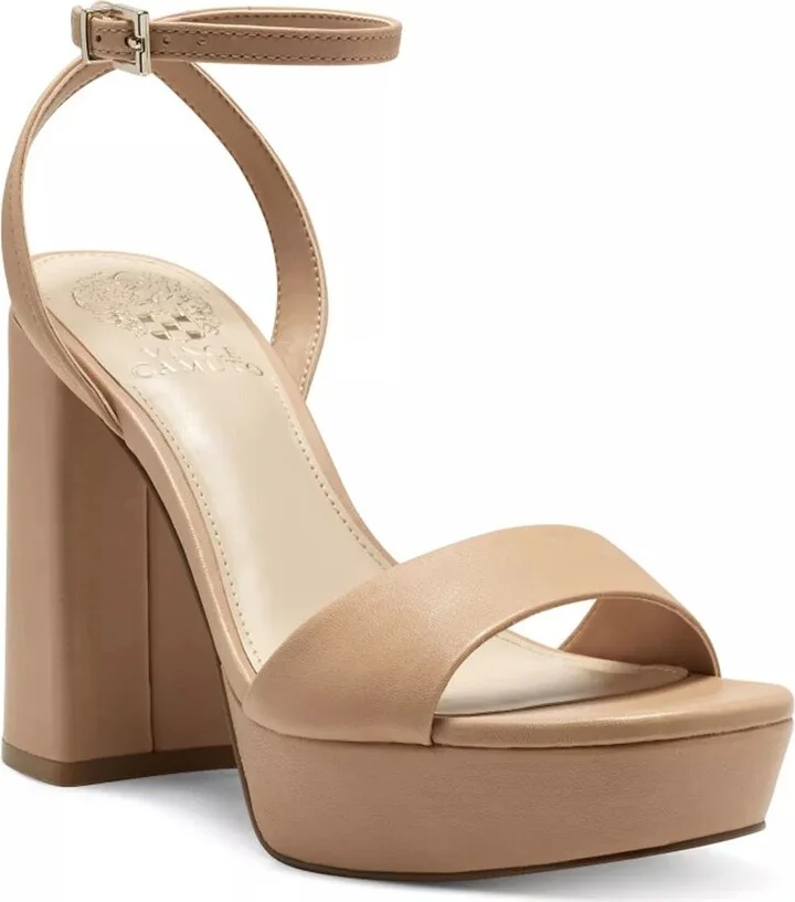 Sand Leather Covered Heel