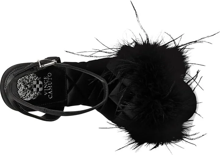 Vince Camuto Penely Feather High Heel Sandal Women's Sandals Black : 7.5 M - Image 2