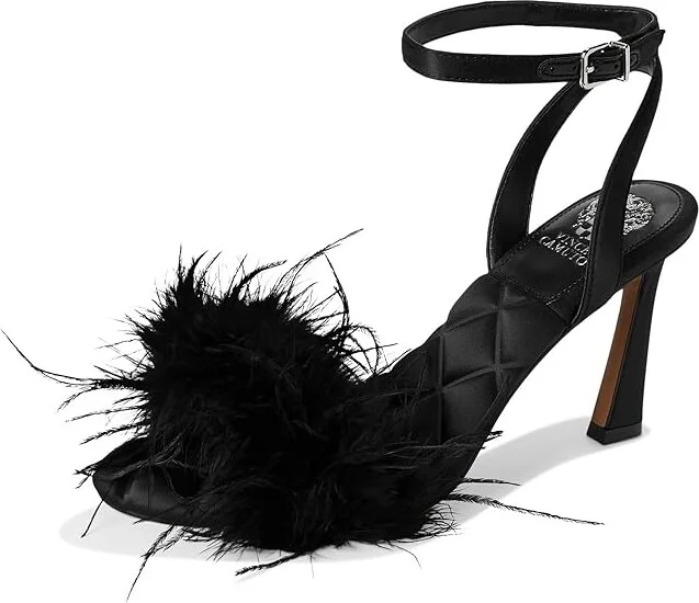 Vince Camuto Penely Feather High Heel Sandal Women's Sandals Black : 7.5 M - Image 5