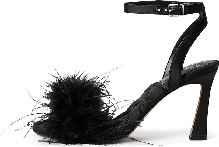 Vince Camuto Penely Feather High Heel Sandal Women's Sandals Black : 7.5 M - Image 6