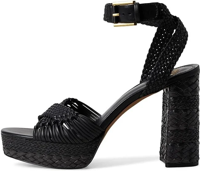 Vince Camuto Pessa Woven Platform Sandals Women's Sandals Black : 9.5 M, Synthetic - Image 6